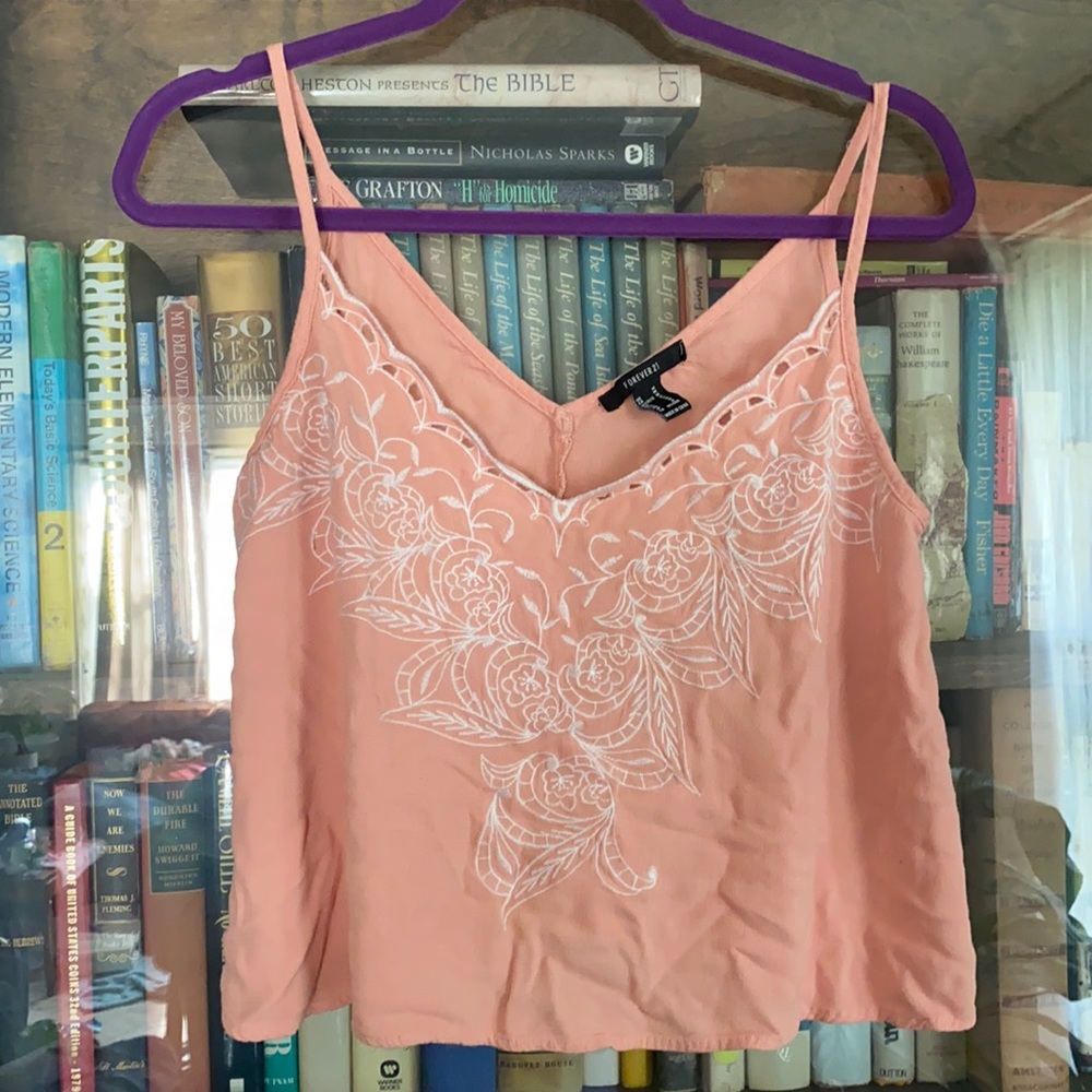 Pink floral forever 21 tank